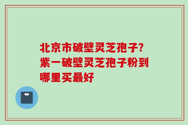 北京市破壁灵芝孢子？紫一破壁灵芝孢子粉到哪里买好
