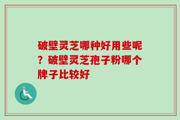 破壁灵芝哪种好用些呢？破壁灵芝孢子粉哪个牌子比较好