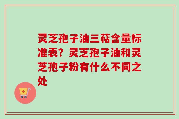 灵芝孢子油三萜含量标准表？灵芝孢子油和灵芝孢子粉有什么不同之处