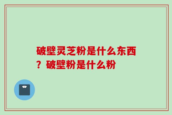 破壁灵芝粉是什么东西?破壁粉是什么粉 破壁灵芝粉是什么东西?破壁粉是什么粉