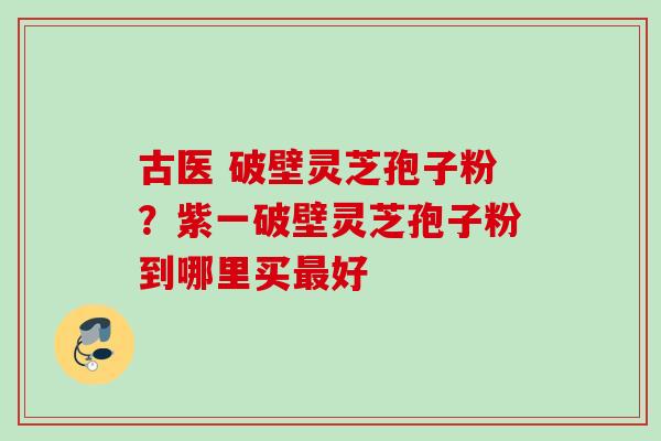 古医 破壁灵芝孢子粉？紫一破壁灵芝孢子粉到哪里买好