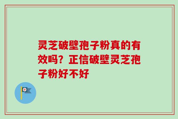 灵芝破壁孢子粉真的有效吗？正信破壁灵芝孢子粉好不好