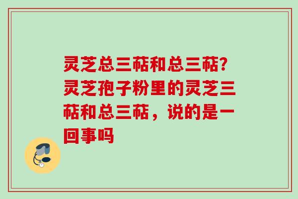 灵芝总三萜和总三萜？灵芝孢子粉里的灵芝三萜和总三萜，说的是一回事吗