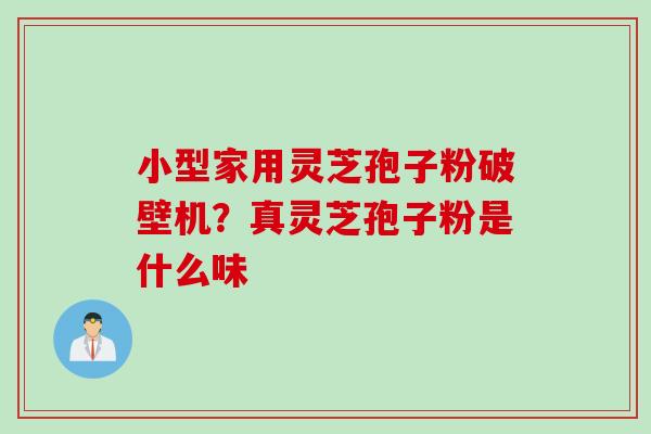 小型家用灵芝孢子粉破壁机?真灵芝孢子粉是什么味 小型家用灵芝孢子粉破壁机?真灵芝孢子粉是什么味