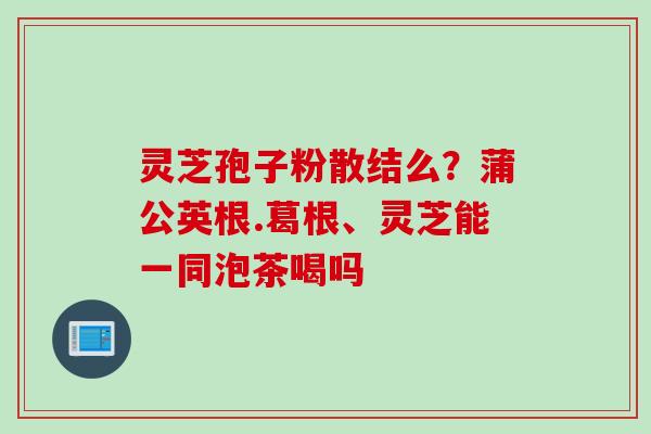 灵芝孢子粉散结么？蒲公英根.葛根、灵芝能一同泡茶喝吗