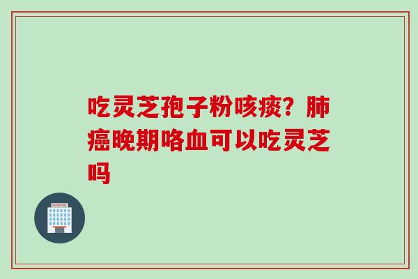 吃灵芝孢子粉咳痰？肺癌晚期咯血可以吃灵芝吗