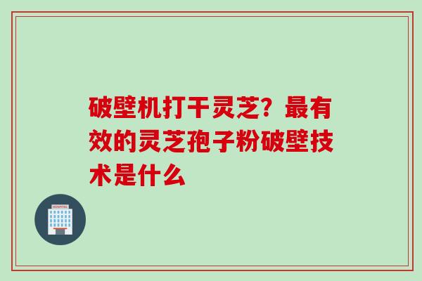 破壁机打干灵芝?有效的灵芝孢子粉破壁技术是什么 破壁机打干灵芝?有效的灵芝孢子粉破壁技术是什么