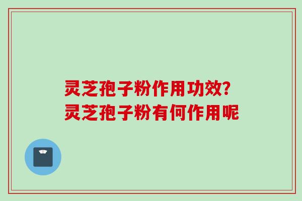 灵芝孢子粉作用功效？灵芝孢子粉有何作用呢