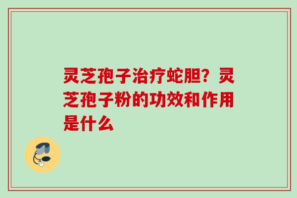 灵芝孢子治疗蛇胆？灵芝孢子粉的功效和作用是什么