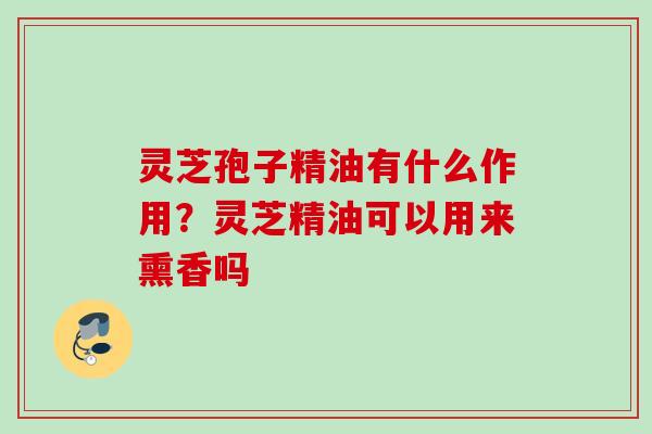 灵芝孢子精油有什么作用?灵芝精油可以用来熏香吗 灵芝孢子精油有什么作用?灵芝精油可以用来熏香吗