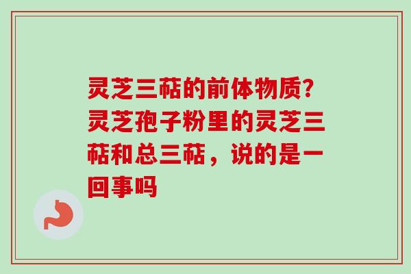 灵芝三萜的前体物质？灵芝孢子粉里的灵芝三萜和总三萜，说的是一回事吗