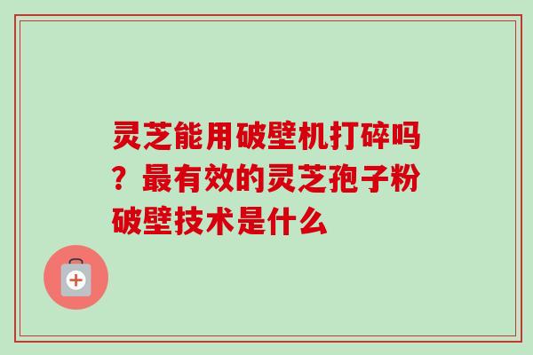 灵芝能用破壁机打碎吗？最有效的灵芝孢子粉破壁技术是什么