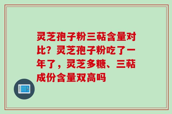 灵芝孢子粉三萜含量对比？灵芝孢子粉吃了一年了，灵芝多糖、三萜成份含量双高吗