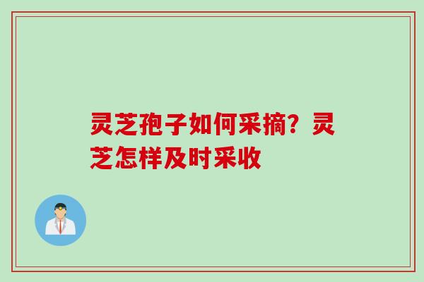 灵芝孢子如何采摘？灵芝怎样及时采收