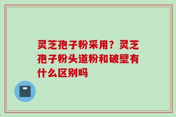 灵芝孢子粉采用？灵芝孢子粉头道粉和破壁有什么区别吗