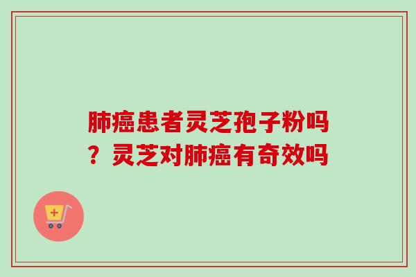 患者灵芝孢子粉吗?灵芝对有奇效吗 患者灵芝孢子粉吗?灵芝对有奇效吗