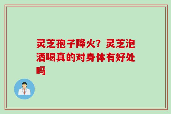 灵芝孢子降火？灵芝泡酒喝真的对身体有好处吗