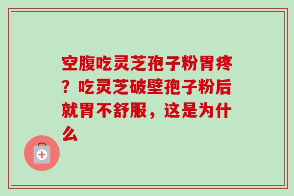 空腹吃灵芝孢子粉胃疼？吃灵芝破壁孢子粉后就胃不舒服，这是为什么