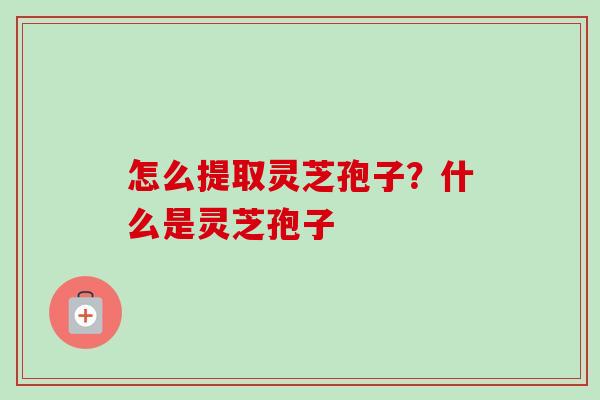 怎么提取灵芝孢子？什么是灵芝孢子