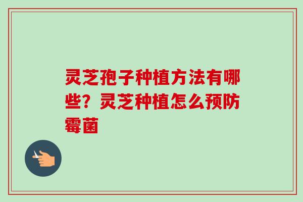 灵芝孢子种植方法有哪些？灵芝种植怎么预防霉菌