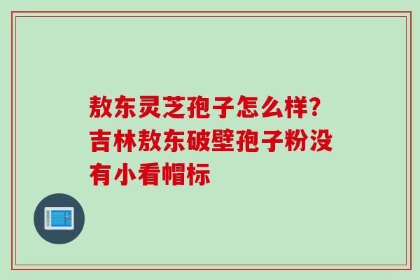 敖东灵芝孢子怎么样？吉林敖东破壁孢子粉没有小看帽标