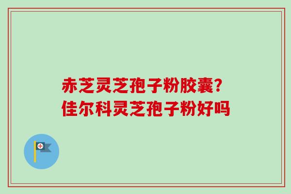 赤芝灵芝孢子粉胶囊?佳尔科灵芝孢子粉好吗 赤芝灵芝孢子粉胶囊?佳尔科灵芝孢子粉好吗