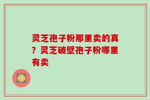 灵芝孢子粉那里卖的真？灵芝破壁孢子粉哪里有卖