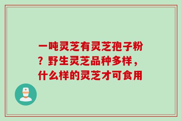 一吨灵芝有灵芝孢子粉？野生灵芝品种多样，什么样的灵芝才可食用