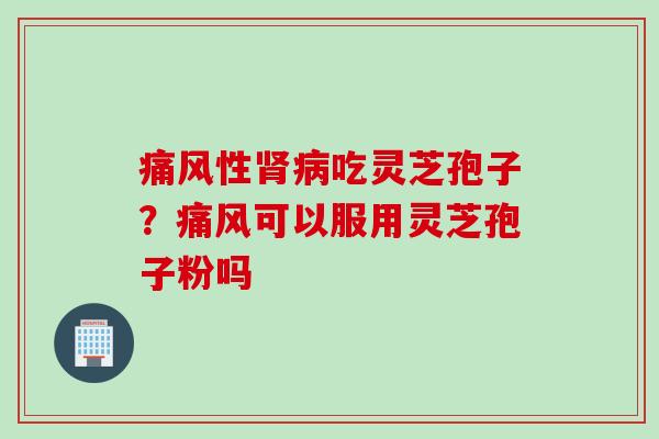 痛风性肾病吃灵芝孢子？痛风可以服用灵芝孢子粉吗