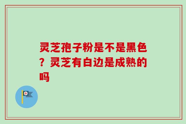 灵芝孢子粉是不是黑色？灵芝有白边是成熟的吗