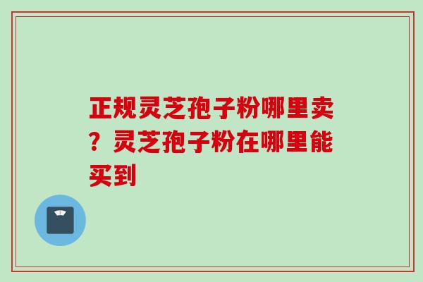 正规灵芝孢子粉哪里卖？灵芝孢子粉在哪里能买到