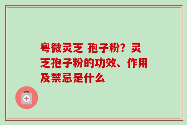 粤微灵芝 孢子粉？灵芝孢子粉的功效、作用及禁忌是什么