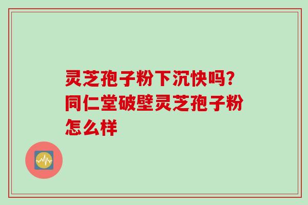 灵芝孢子粉下沉快吗？同仁堂破壁灵芝孢子粉怎么样