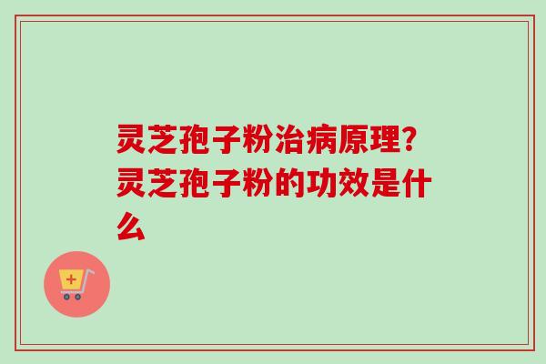 灵芝孢子粉治病原理？灵芝孢子粉的功效是什么