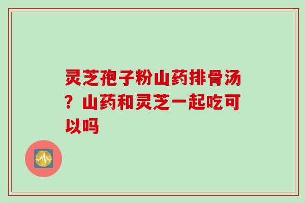 灵芝孢子粉山药排骨汤？山药和灵芝一起吃可以吗