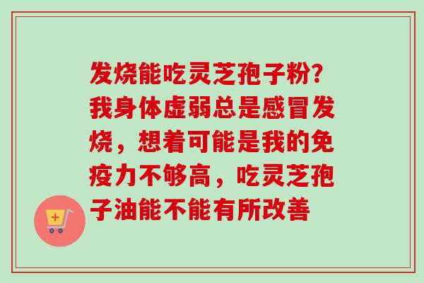 发烧能吃灵芝孢子粉？我身体虚弱总是感冒发烧，想着可能是我的免疫力不够高，吃灵芝孢子油能不能有所改善
