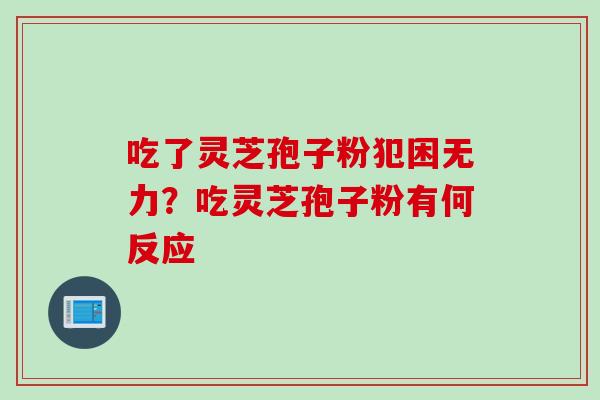 吃了灵芝孢子粉犯困无力？吃灵芝孢子粉有何反应