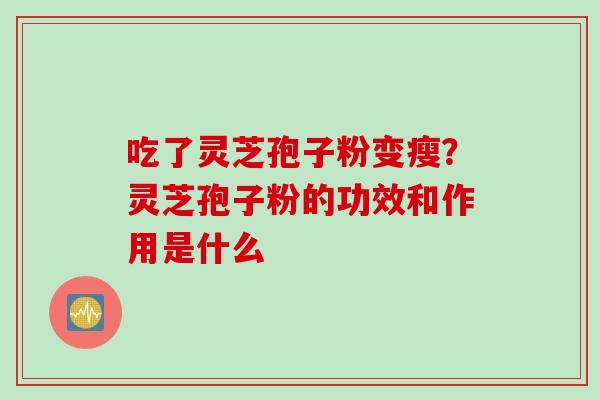 吃了灵芝孢子粉变瘦？灵芝孢子粉的功效和作用是什么