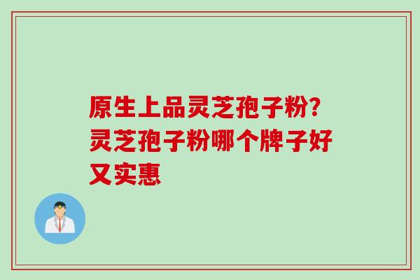 原生上品灵芝孢子粉？灵芝孢子粉哪个牌子好又实惠