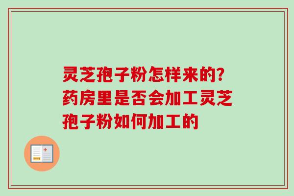 灵芝孢子粉怎样来的？药房里是否会加工灵芝孢子粉如何加工的