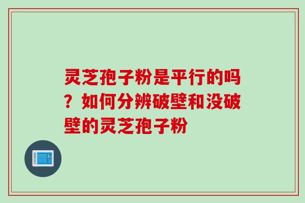 灵芝孢子粉是平行的吗？如何分辨破壁和没破壁的灵芝孢子粉