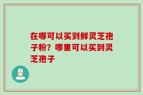 在哪可以买到鲜灵芝孢子粉？哪里可以买到灵芝孢子