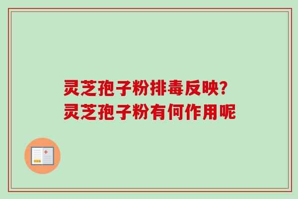 灵芝孢子粉反映?灵芝孢子粉有何作用呢 灵芝孢子粉反映?灵芝孢子粉有何作用呢