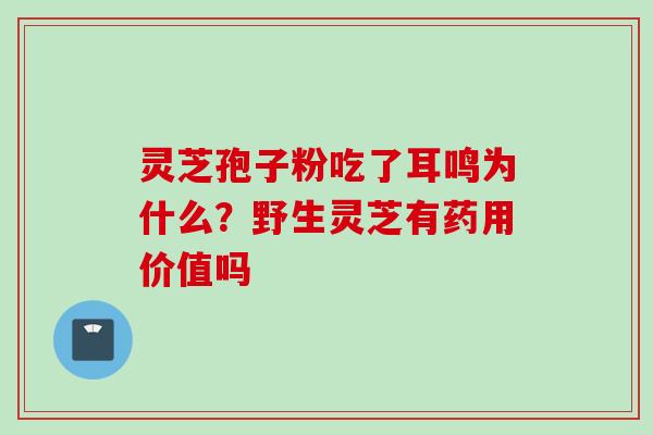 灵芝孢子粉吃了耳鸣为什么？野生灵芝有药用价值吗