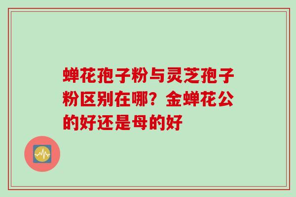 蝉花孢子粉与灵芝孢子粉区别在哪？金蝉花公的好还是母的好