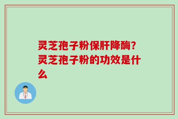 灵芝孢子粉降酶？灵芝孢子粉的功效是什么