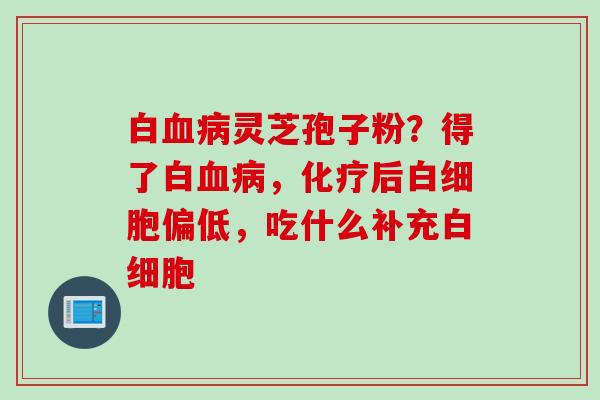 白灵芝孢子粉？得了白，后偏低，吃什么补充