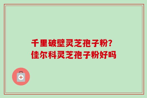 千里破壁灵芝孢子粉？佳尔科灵芝孢子粉好吗