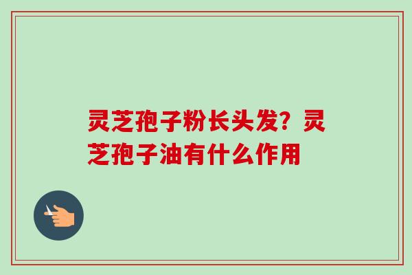 灵芝孢子粉长头发?灵芝孢子油有什么作用 灵芝孢子粉长头发?灵芝孢子油有什么作用
