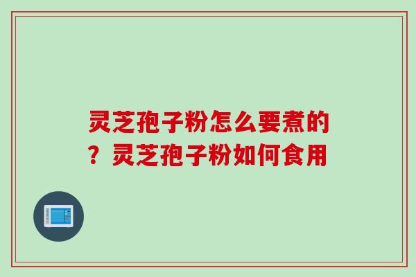 灵芝孢子粉怎么要煮的？灵芝孢子粉如何食用